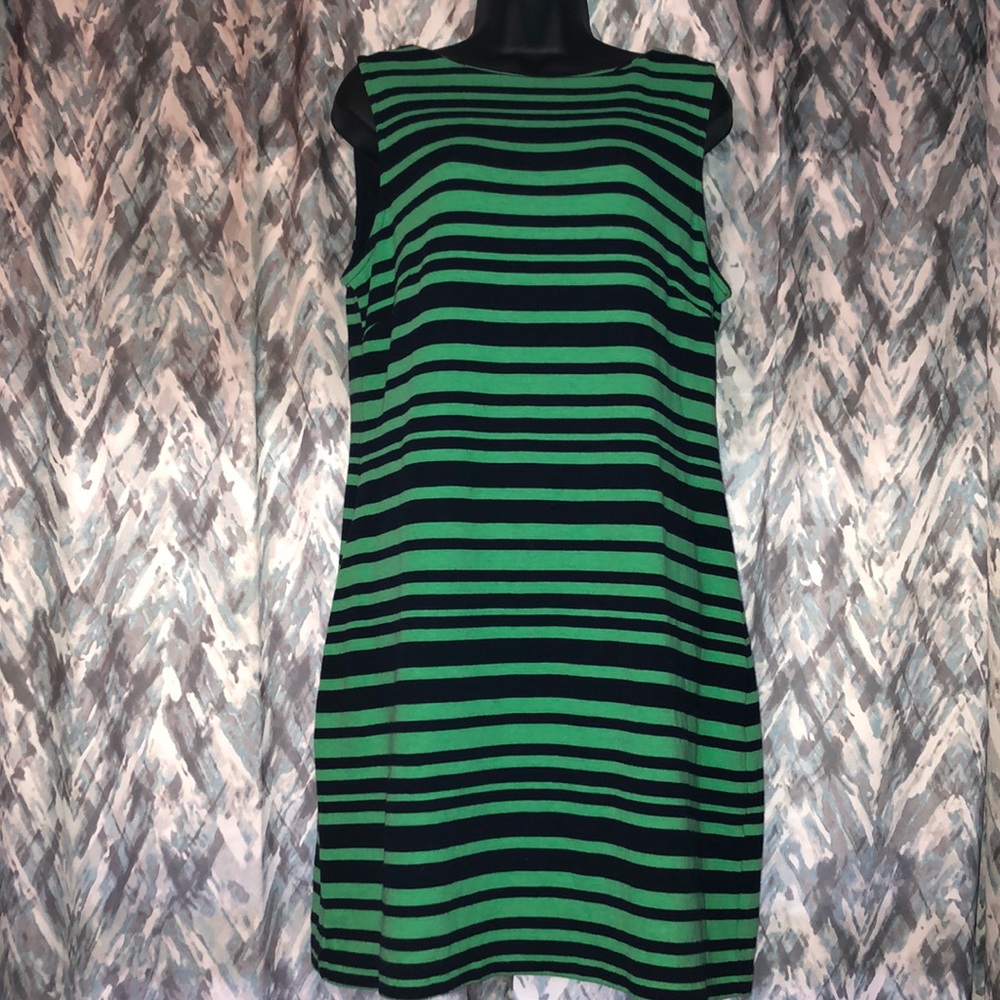 Blue & Green Striped Dress